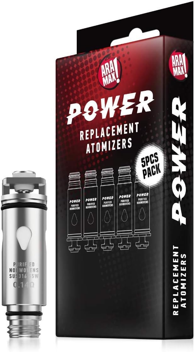 New ARAMAX Power Replacement atomizers 0.14 ohm, 5 in a Pack