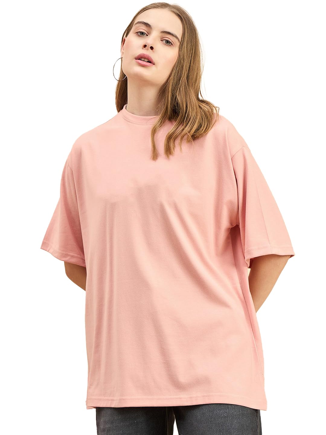 Oversized Solid Cotton Terry Classic Tshirt-image-29