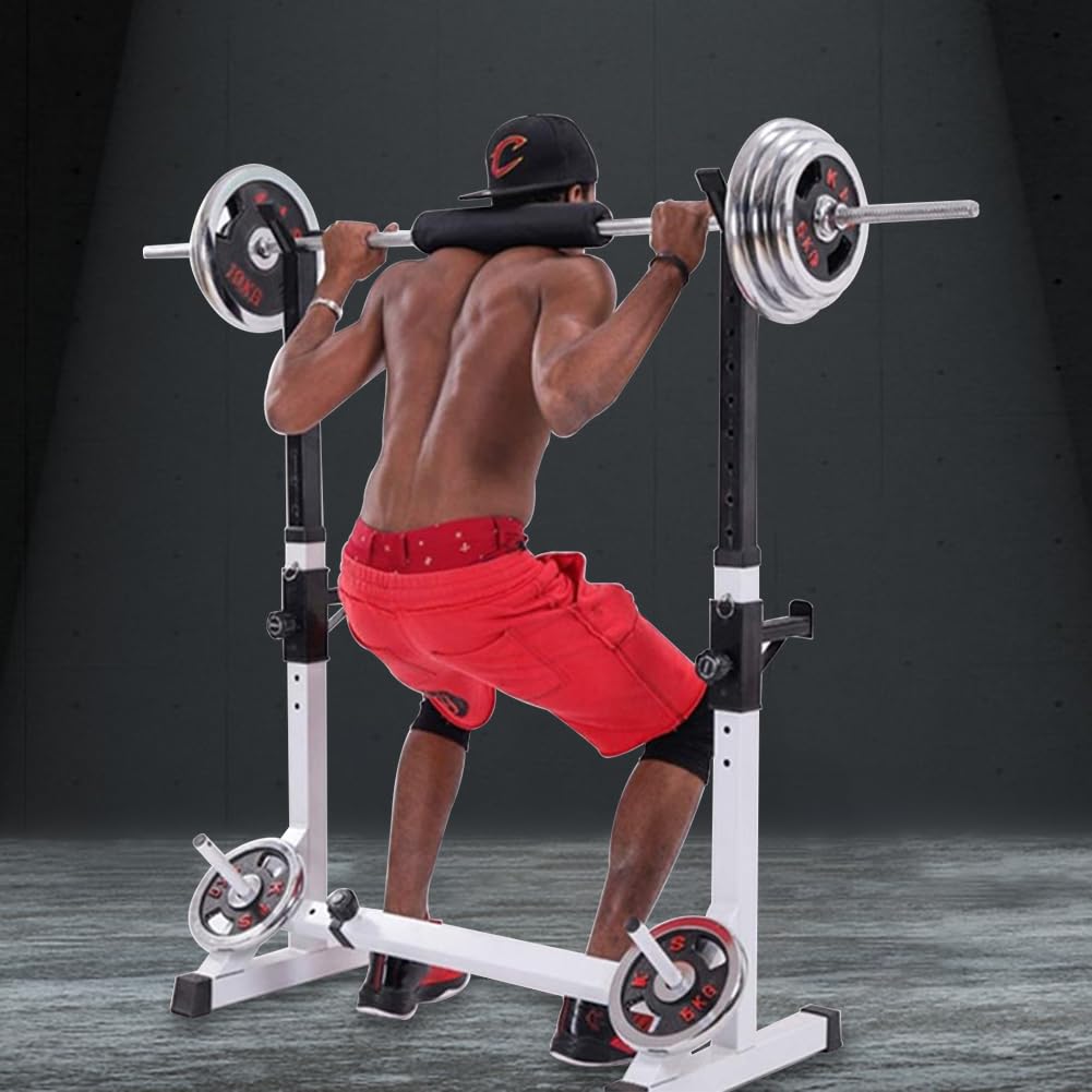 Gabbie di Squat, Candele per sollevamento pesi, Rack Squat Poggia Manubrio Regolabile 12 Livelli, Supporto per sollevamento pesi, Rack per sollevamento pesi, Carico Max.200 kg