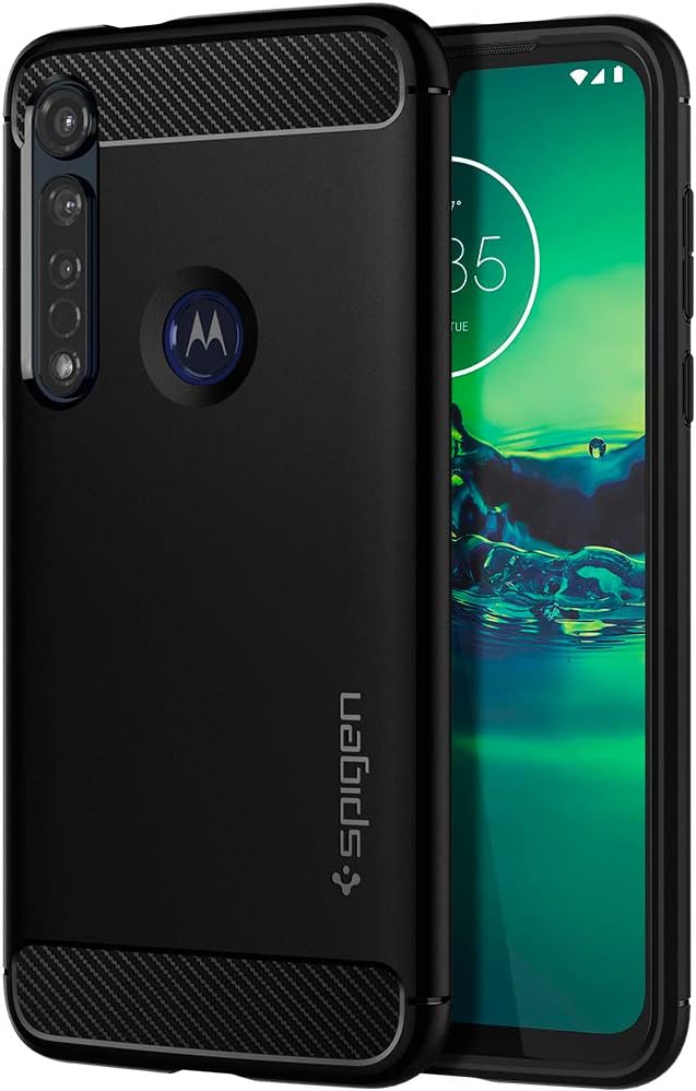 Spigen Rugged Armor Designed for Moto G8 Plus Case (2019) - Matte Black