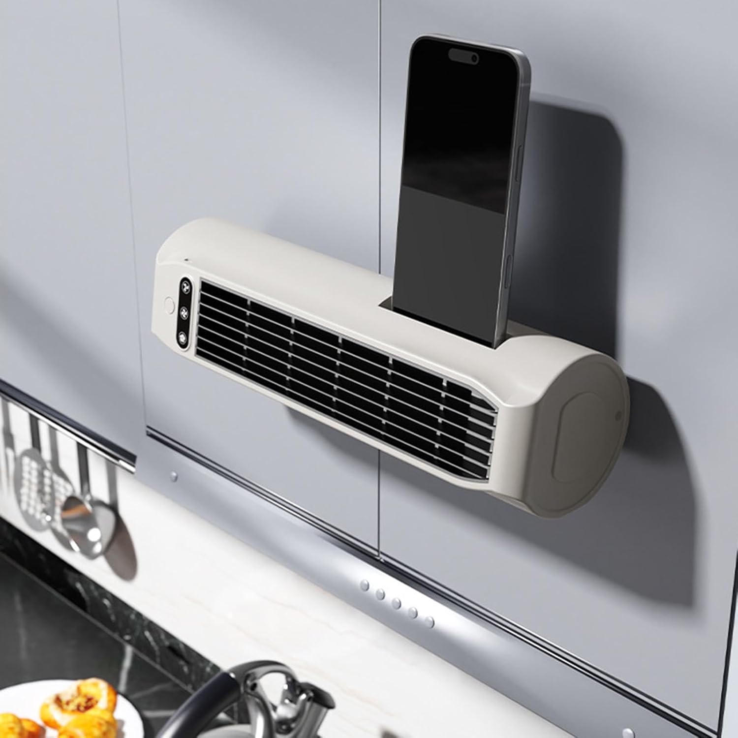 Air Conditioning Fan, 3 Wind Speed Desk Tower Fan, Quiet Space Cooler With Phone Stand, Vertical/Horizontal Use, For Office Dorm Bedroom Kitchen
