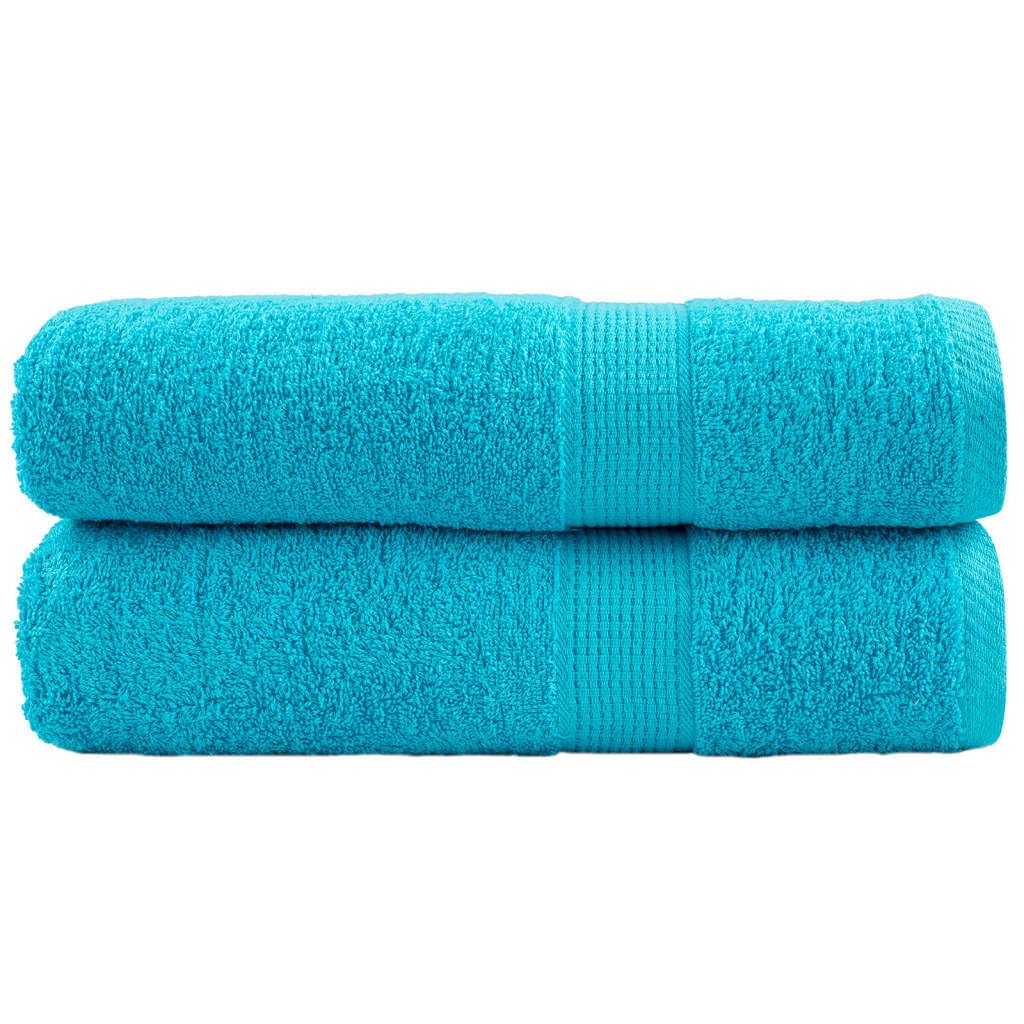 Home & Garden,Linens & Bedding,Towels,Premium Shower Towels 2 pcs Turquoise 70x140 cm 600 GSM 100% Cotton