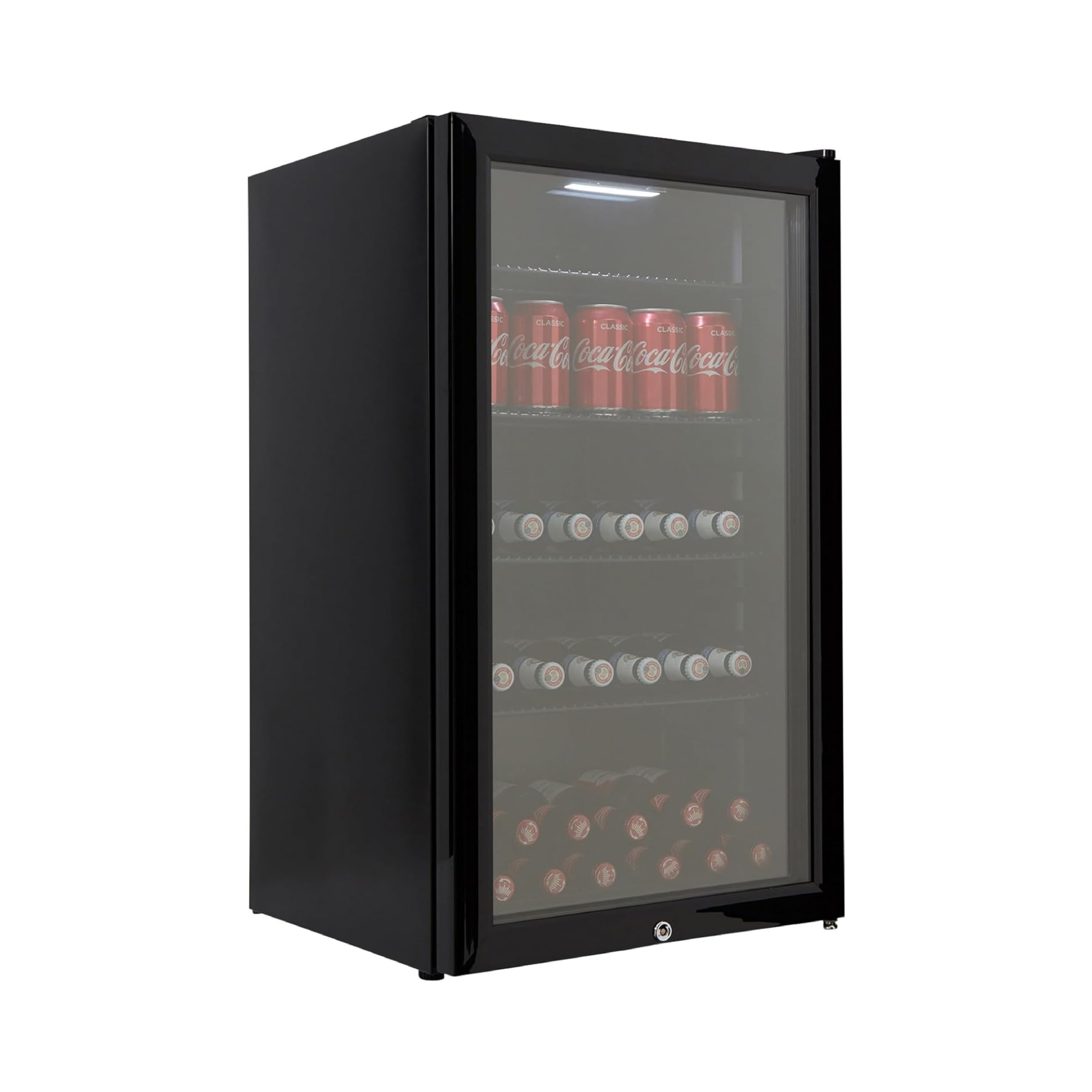 Cookology CBC98BK Under-Counter Fridge, 98 Litre Beer, Wine and Drinks Fridge with Adjustable Temperature Control, LED Light, Suitable for Cans and Bottles, Energy Efficient - in Black