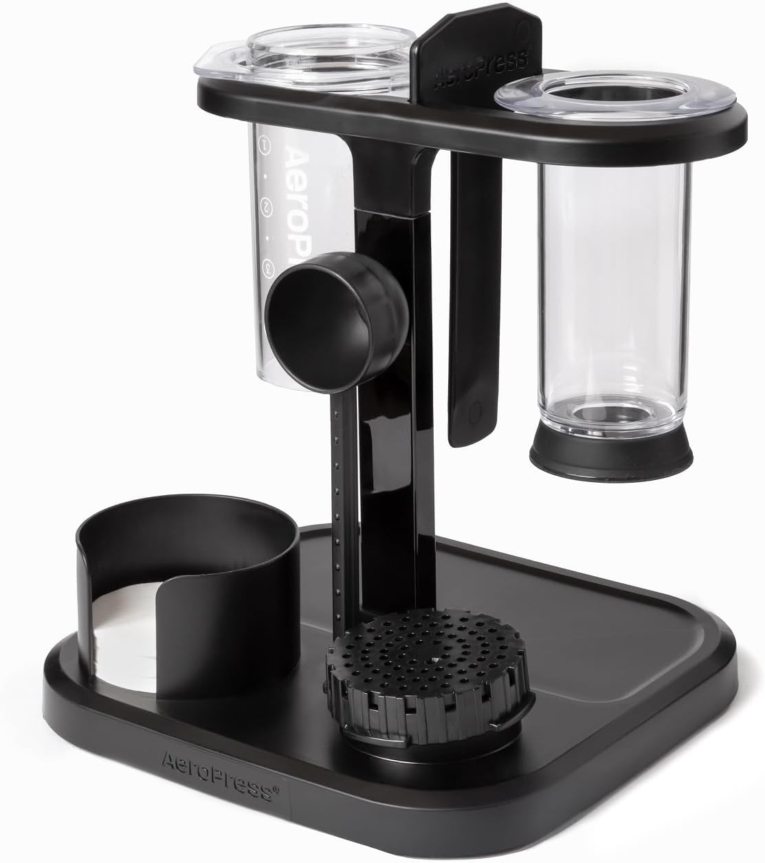 Organizer Stand, Compact Storage for AeroPress Original, Clear, XL Coffee Maker, and Accessories, Ideal Coffee Caddy Storage Station, Experience Slip-Free Storage