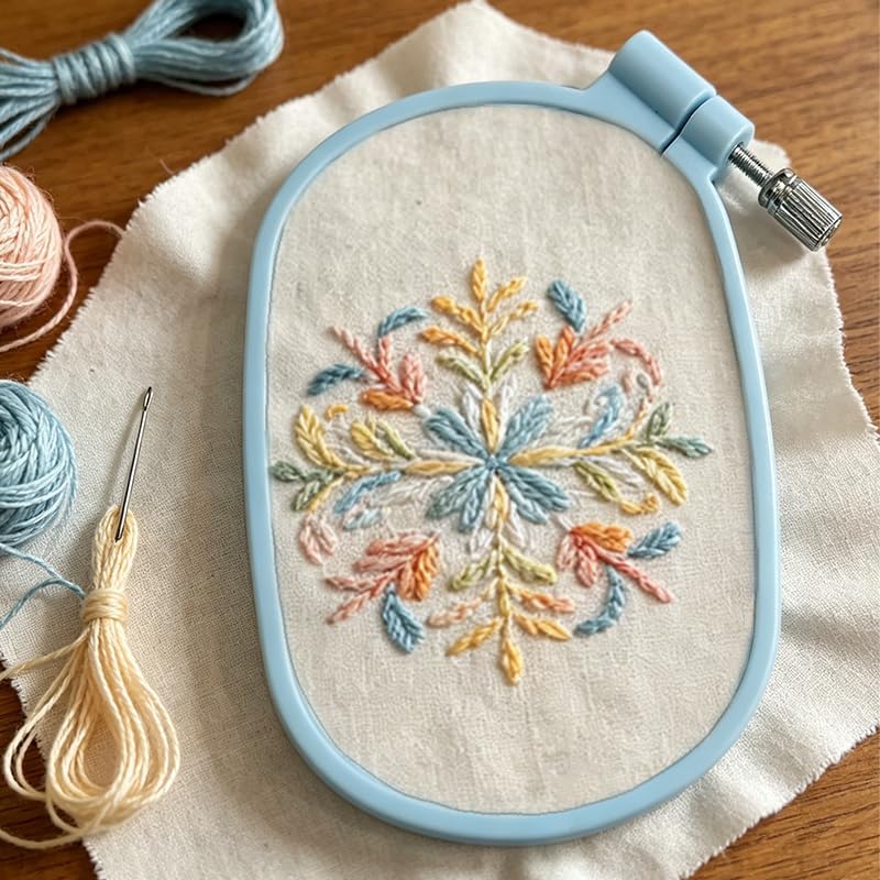 3pcs Square Embroidery Hoops, 3 Sizes Colorful ABS Plastic Rectangle Cross Stitch Hoop, Reusable Embroidery Frame for Handy Sewing, Art Craft & Needlework Projects (Multicolor)