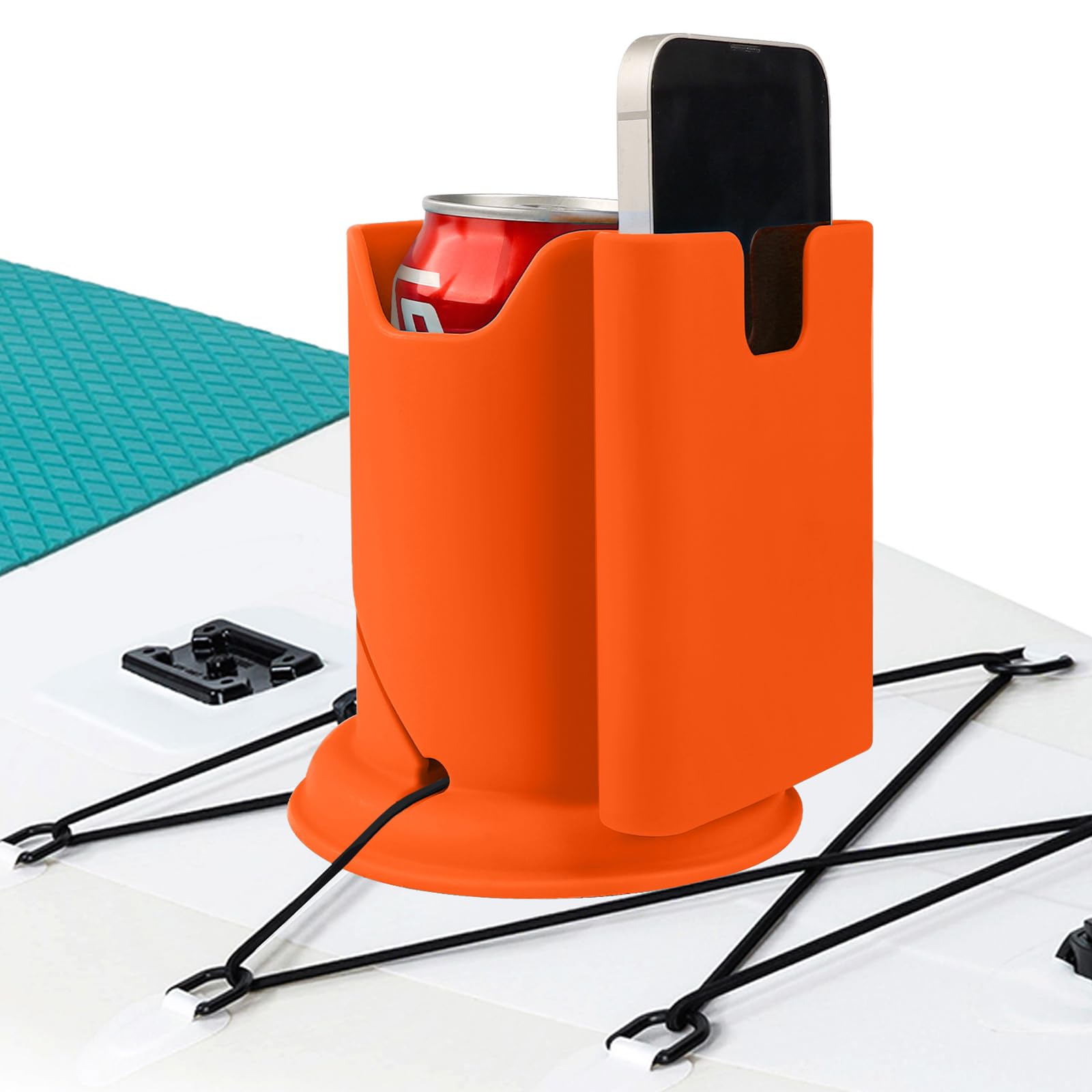 Paddleboard Cup Holder, Paddle Board and Kayak Drink Holder, 2-in-1 Drink & Phone Holder, Paddleboard Accessory for Surfboards, Canoes, SUPs, Kayaks,