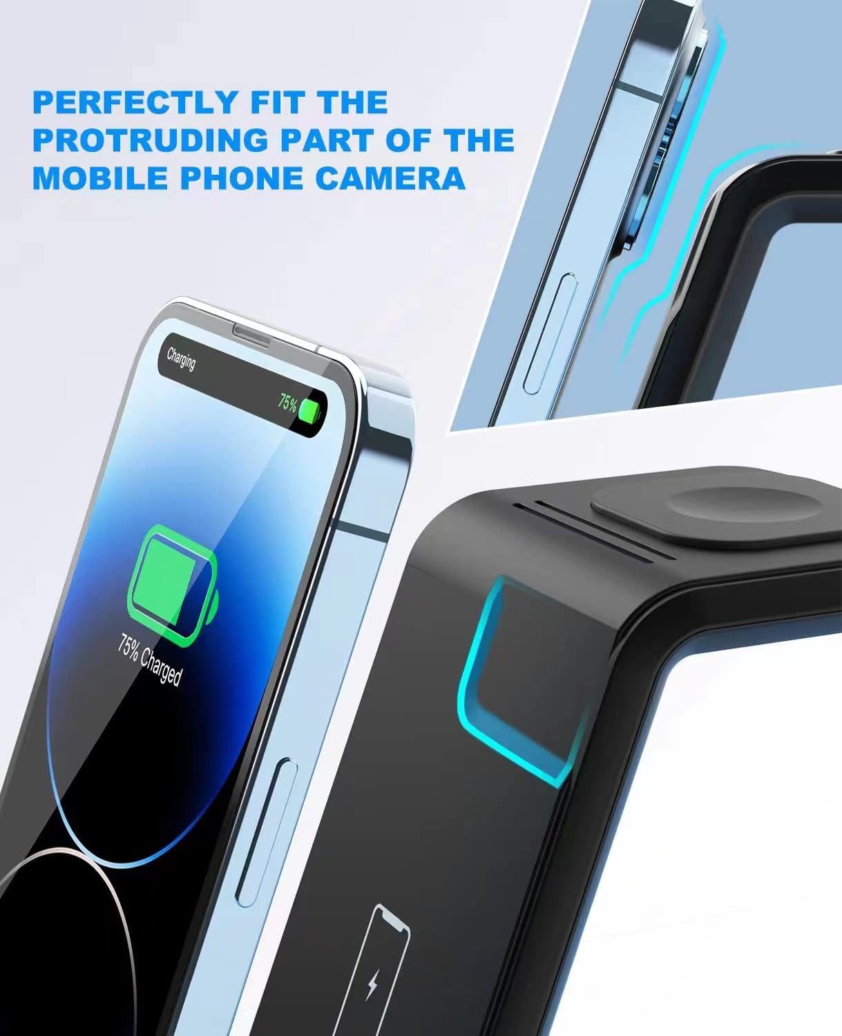 Wireless Charging Station,3 in 1 Fast Charger Stand Compatible with iPhone 14/13/12/11 Pro Max/X/Xs Max/8/8 Plus, iWatch Series ultra/8/7/6/5/SE/4/3/2, AirPods 3/2/pro/pro 2