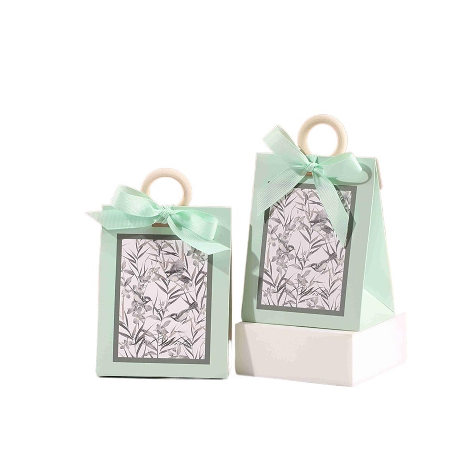 Geschenk Box 10/20 Stücke Retro Missugar Box Süße Hochzeit Gunsten Verpackung Pralinenschachtel Mit Band Geburtstagsfeierbedarf(Green1,20pcs)