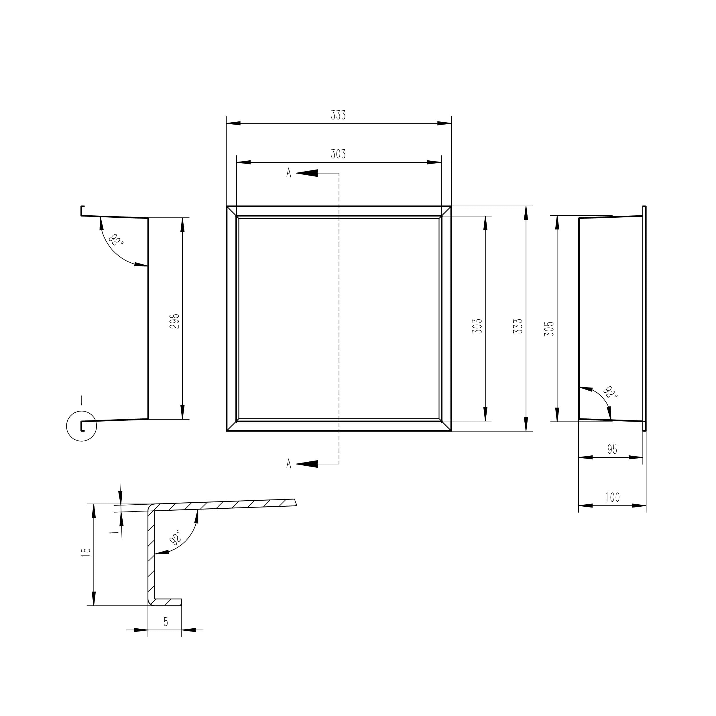 Nisza ścienna 30 x 30 x 10 cm 304 stal szlachetna brodzik prysznicowy czarny do | Przechowywanie w łazience Nie wymaga kafelków Kabina prysznicowa Prysznic jednoczęściowy montaż