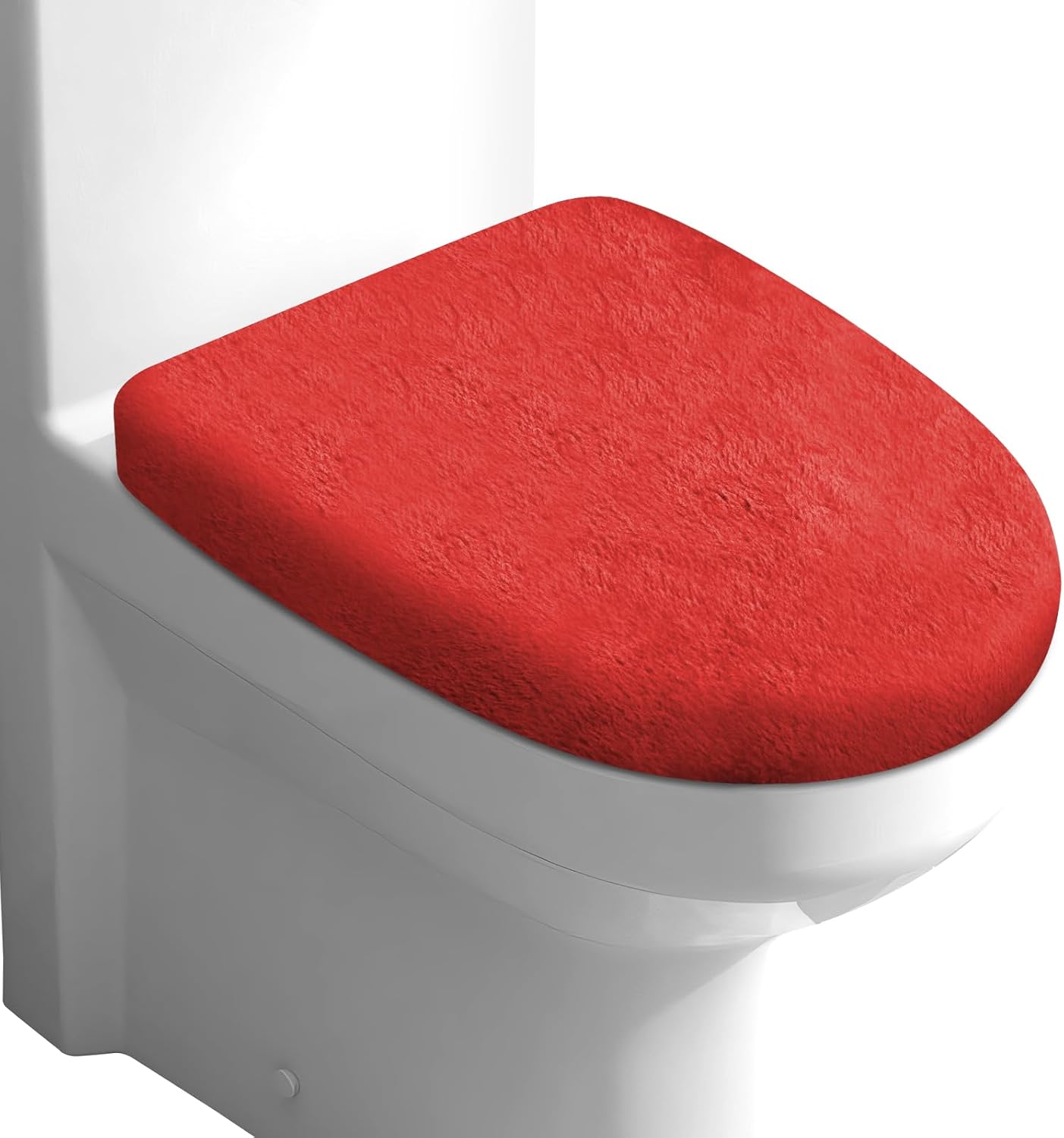 Microfiber Toilet Lid Cover, Soft Velvet Toilet Cover; Absorbent, Machine Washable, Comfortable Adjustable Toilet Seat Cover Fits Most Toilet Lids (Black)