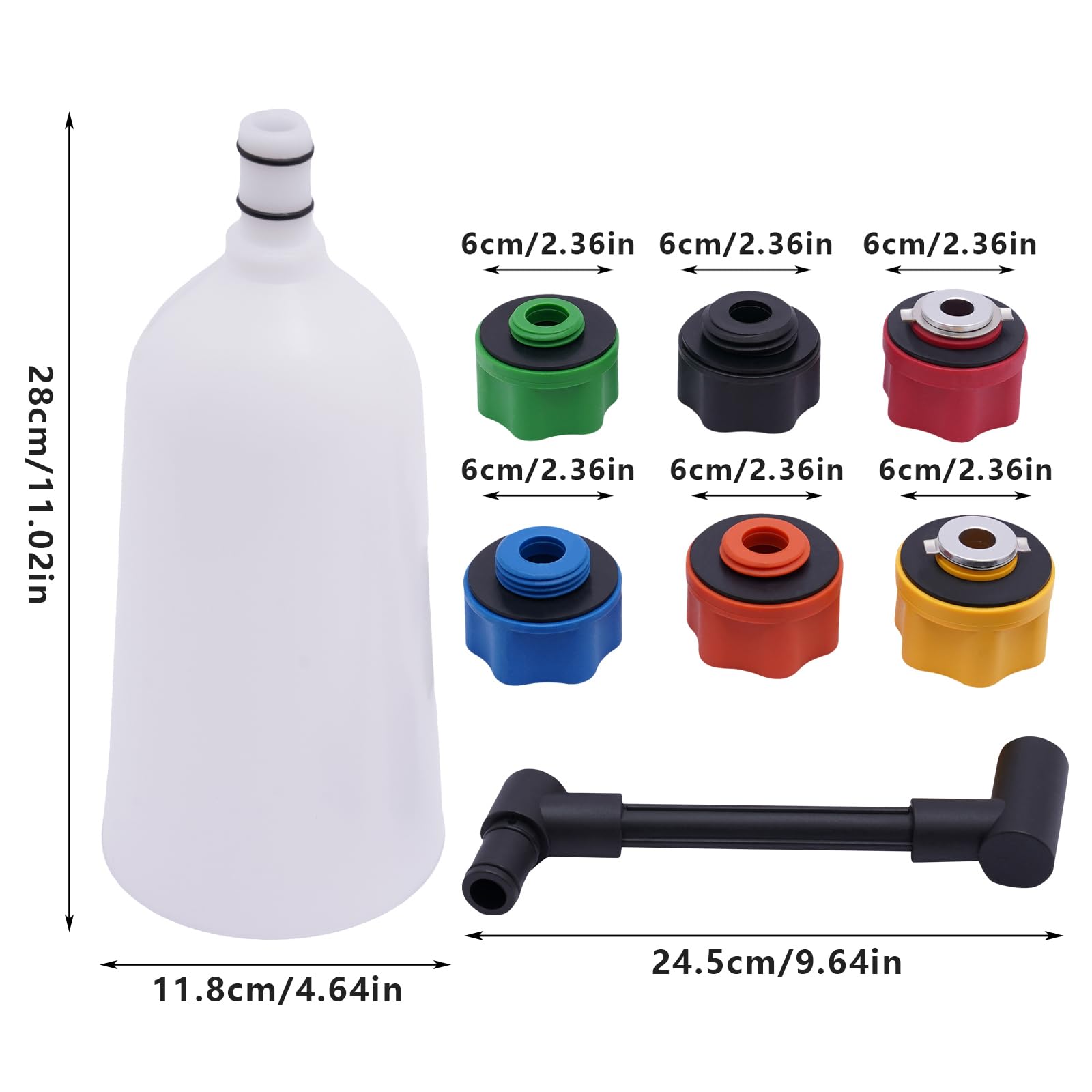 Juego de 10 embudos de aceite para motor, embudo para coche con manguera, embudo de inserción, juego de adaptadores universales para cambio de aceite, herramienta de inserción para coche, con tubo de
