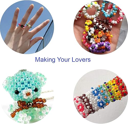 Miniatura 8 de Tibaoffy Cuentas de semillas de cristal tamaño 80 para manualidades, cuentas de caballo de 0.118 pulgadas con caja organizadora para hacer joyas (24