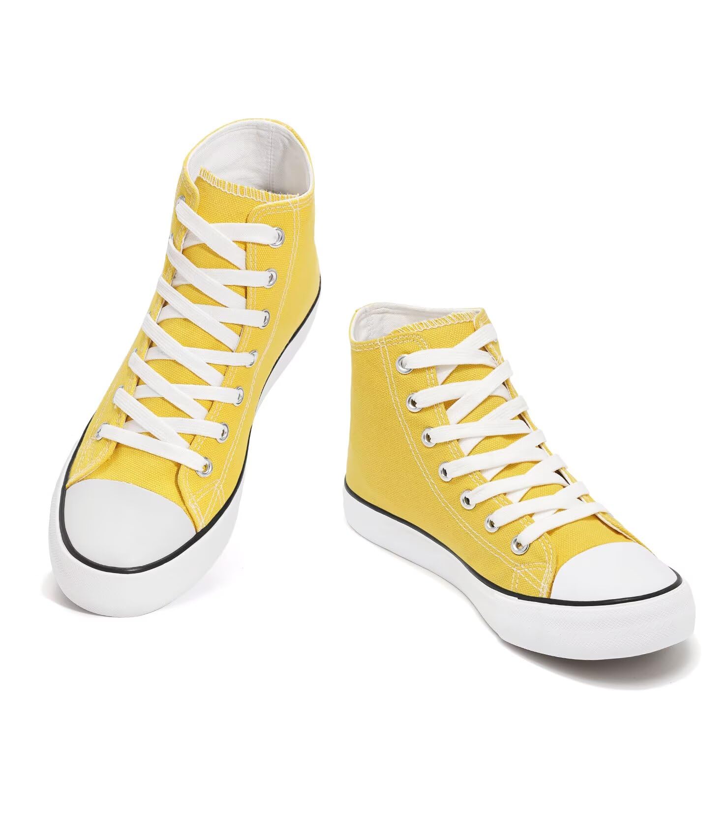 Womens High Top Canvas Sneakers, Lace up Fashion Tennis Shoes for Women Casual Classic Walking Shoe for Everyday Wear
