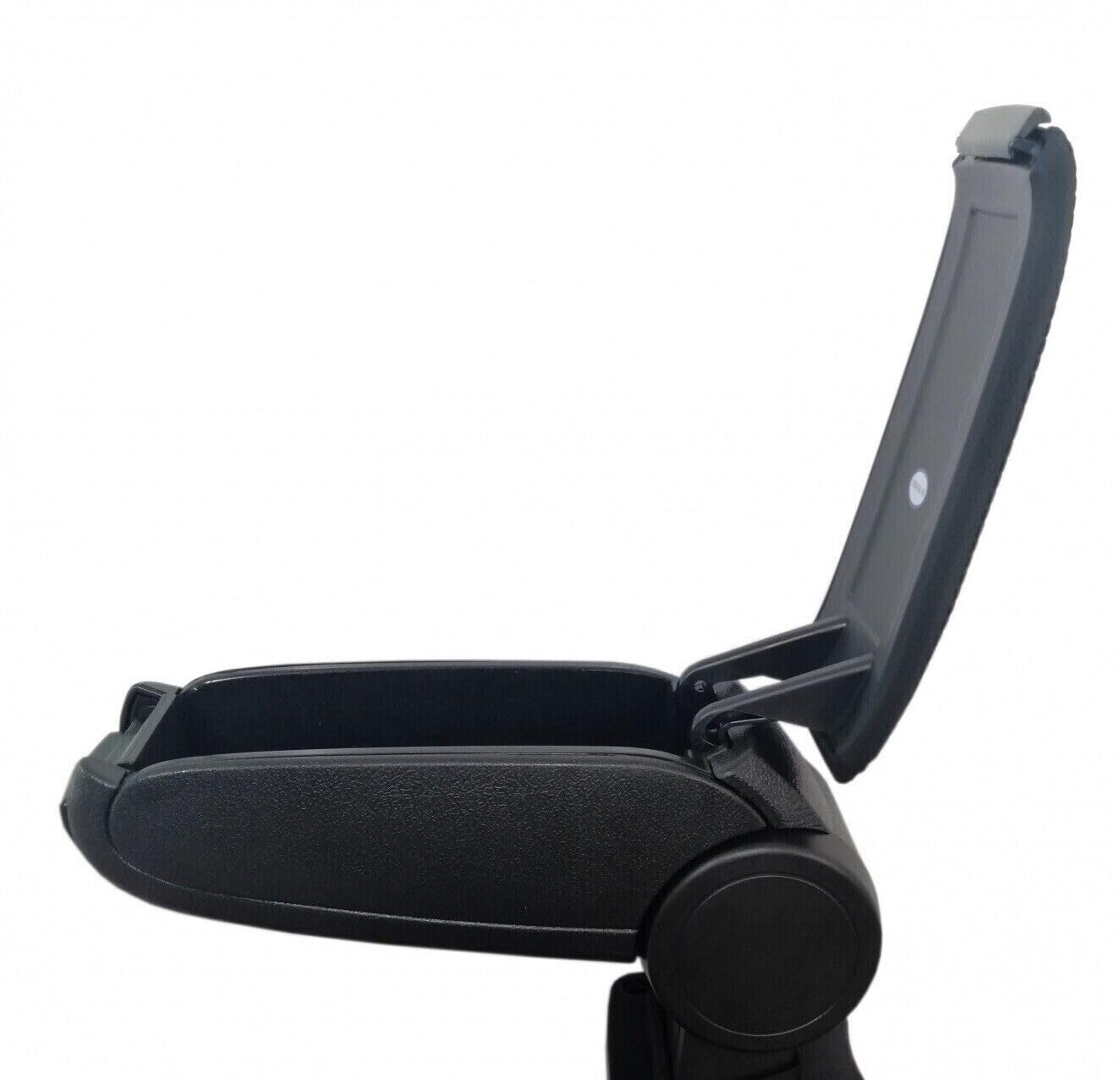 Bracciolo Auto Centrale Nero Ecopelle Portaoggetti Poggiabraccio Compatibile Con Dacia Sandero Logan I Dokker