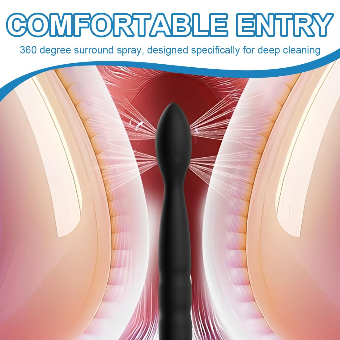 Ducha Anal, Enema Para Ano Con Tubo De 8 Orificios, Material De Silicona, Instrumentos Para La Limpieza De Las Partes íNtimas De Hombres Y Mujeres (Negro) — view 4