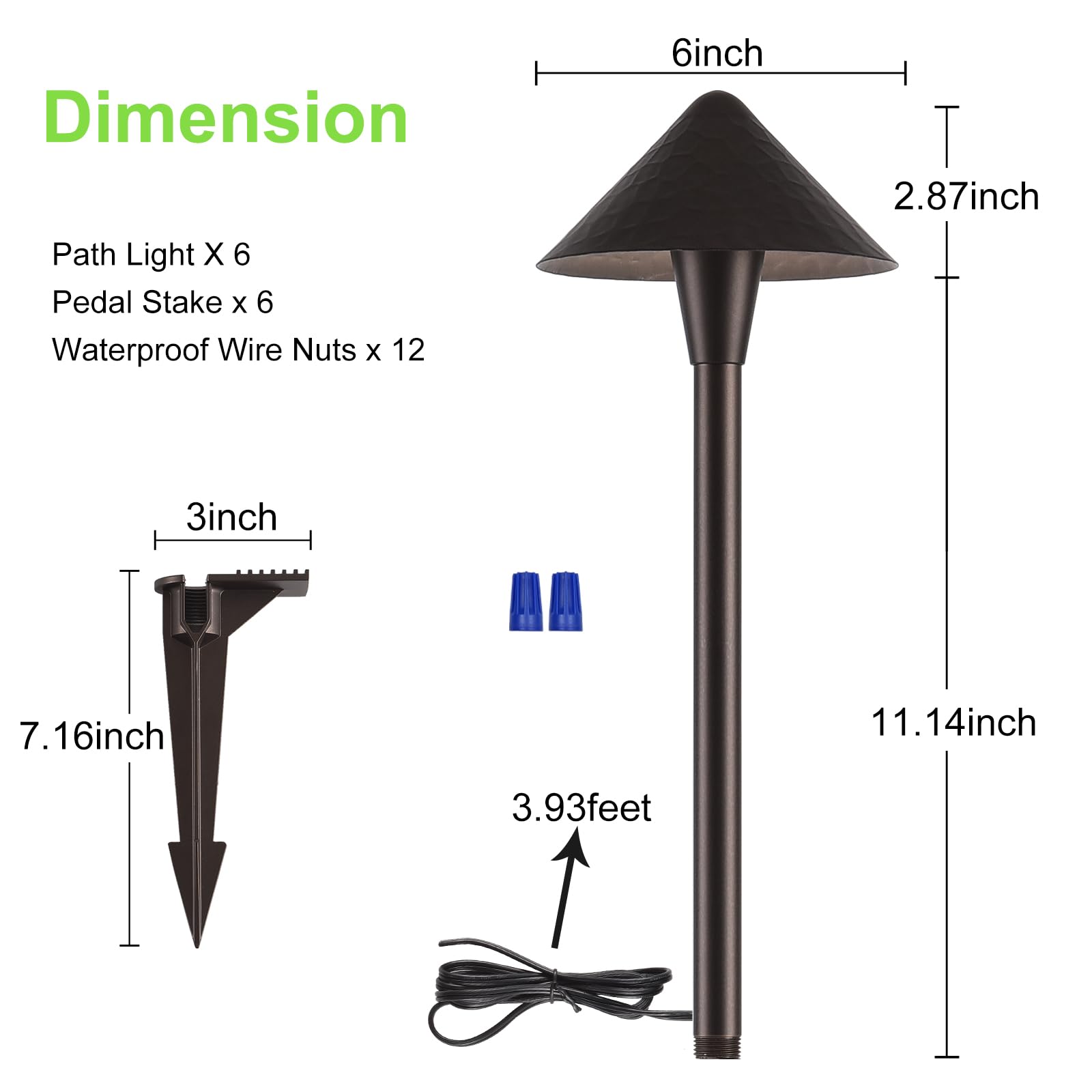 Glitgate 3CCT Pathway Lights Low Voltage, 3000K/4000K/5000K LED