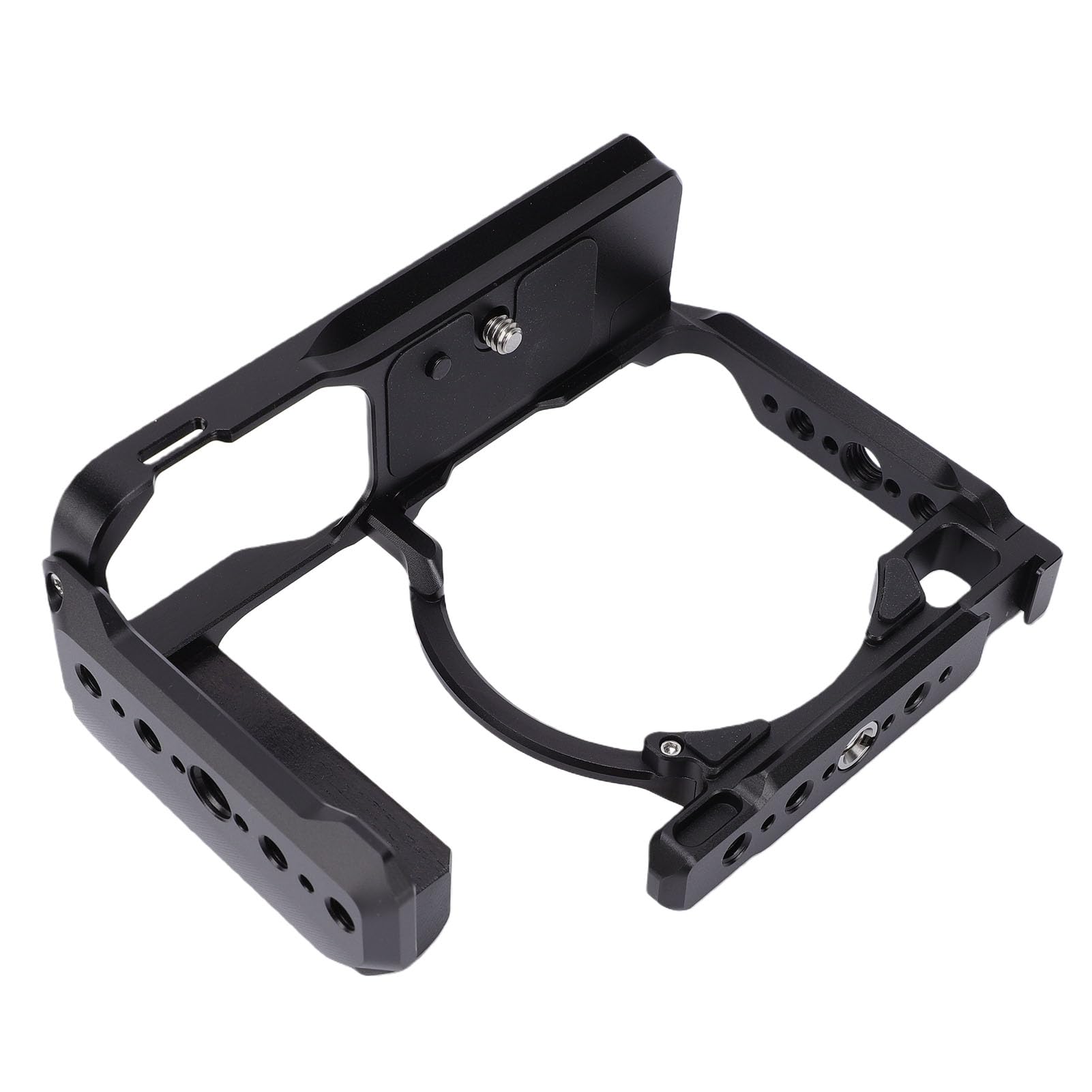 Generic Gabbia di Protezione per Fotocamera in Lega di Alluminio per Impianto di Produzione Video ZR con Supporti Filettati Versatili, Supporto per Slot Arca da 38 Mm per Creatori di Contenuti (BLACK)