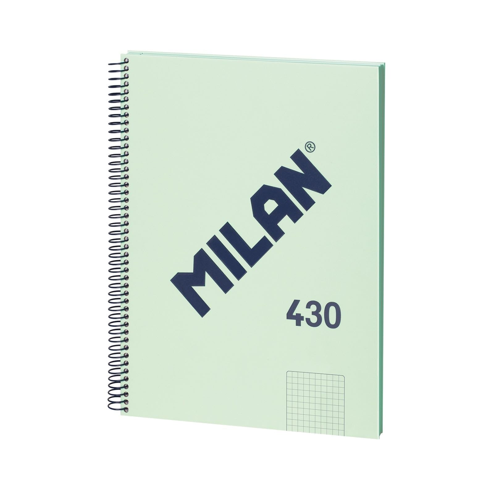 MILAN® A4 notebook with hardcover, 5x5 mm grid, 80 sheets, 95 g/m² paper, 1918 series, green