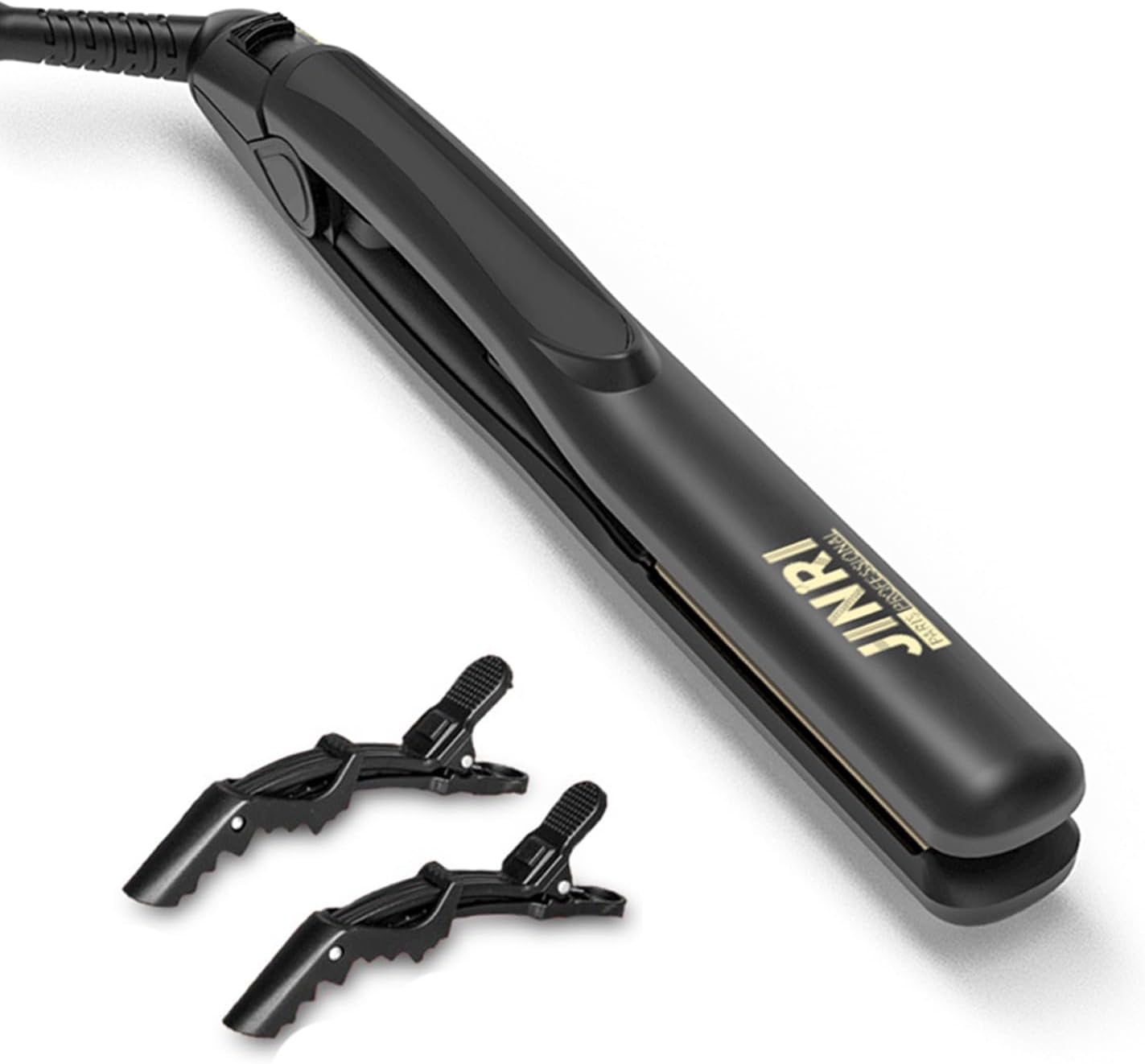 JINRI Hair Straightener Titanium Plate 0.8 Inch Medium-Sized Flat Iron,Perfect Travel Size Hair Straightener Dual Voltage