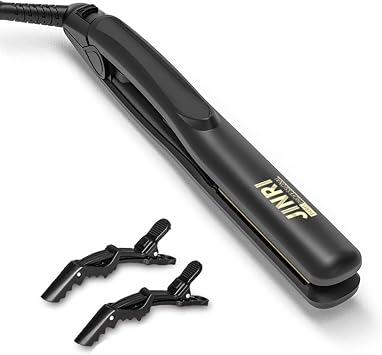 JINRI Hair Straightener Titanium Plate 0.8 Inch Medium-Sized Flat Iron,Perfect Travel Size Hair Straightener Dual Voltage
