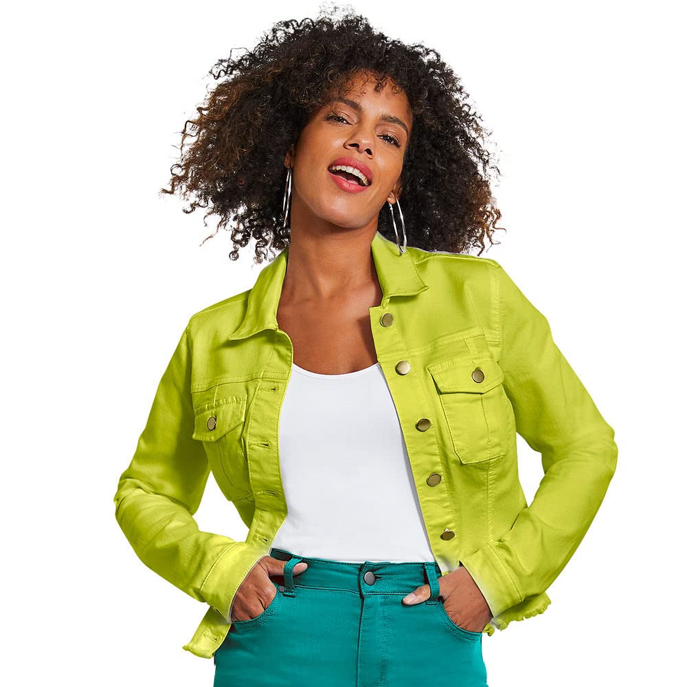 K. JordanWomens Colored Jean Jacket Available in 12 Colors and Plus Size