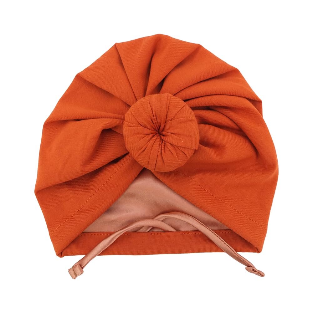 Sugarmelon Women's Orig Rust Cute Silk Satin Lined Turban Hat For Newborn Baby Girls Boys Hair Care Bonnet Infant Toddler Headwraps Beanie Caps (6M,)