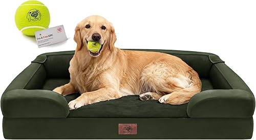 Miniatura 21 de Cama extra grande para perros, cama ortopédica XL de espuma viscoelástica lavable para perros grandes, sofá de mascotas impermeable con reposabrazos
