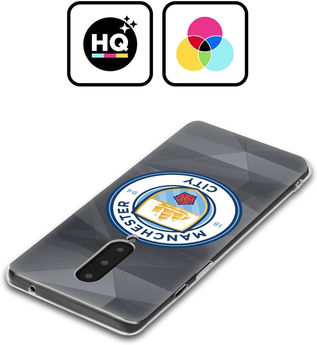 Head Case Designs Officially Licensed Manchester City Man City FC Black Full Colour Badge Geometric Gel Case [Military Grade Protection] Compatible with Google Pixel 7 Pro
