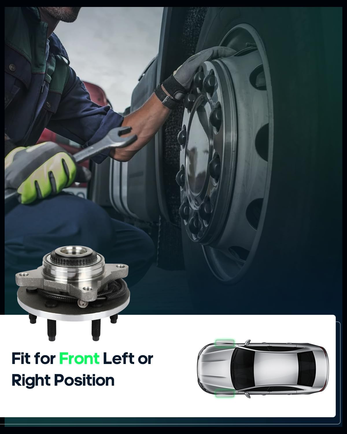 SCITOO Front Wheel Hub Bearing Assembly 515079 fit for Ford for F-150 2005-2009, for Lincoln MARK LT 2006-2008 6 Lugs W/ABS 1-Pack