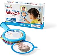 hand2mind See My Feelings Mirror: Kids Emotion Learning Toy, SEL Activities, Mindfulness Mirror for Calm Down Corner, Shatterproof (1 Set)