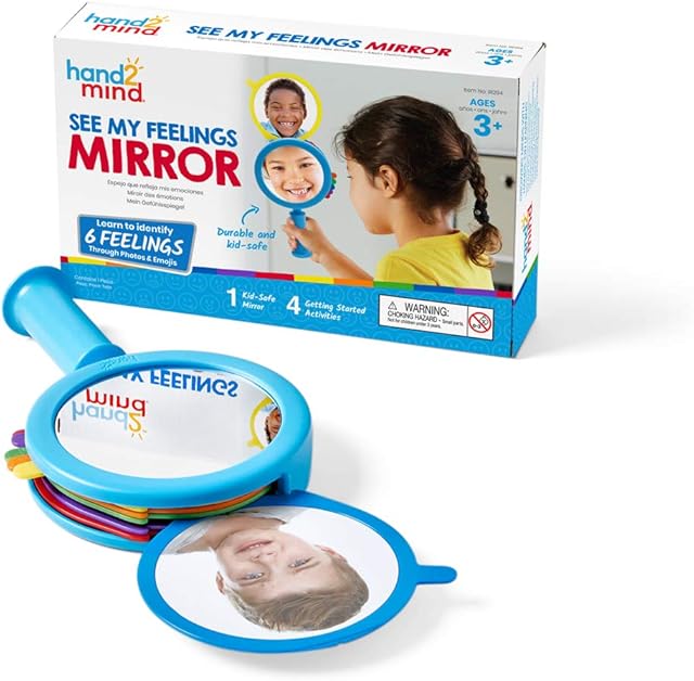 Learning Resources 91294 See My Feelings Social Emotional, Sensory Toys for Toddler Learning, Anxiety Relief, Mindfulness, Unbreakable Mirror for Kids (Pack of 1), 20 cm H x 10cm W