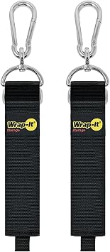 Hook n Hang Wrap-It Storage Straps - 24" 2-Pack Black