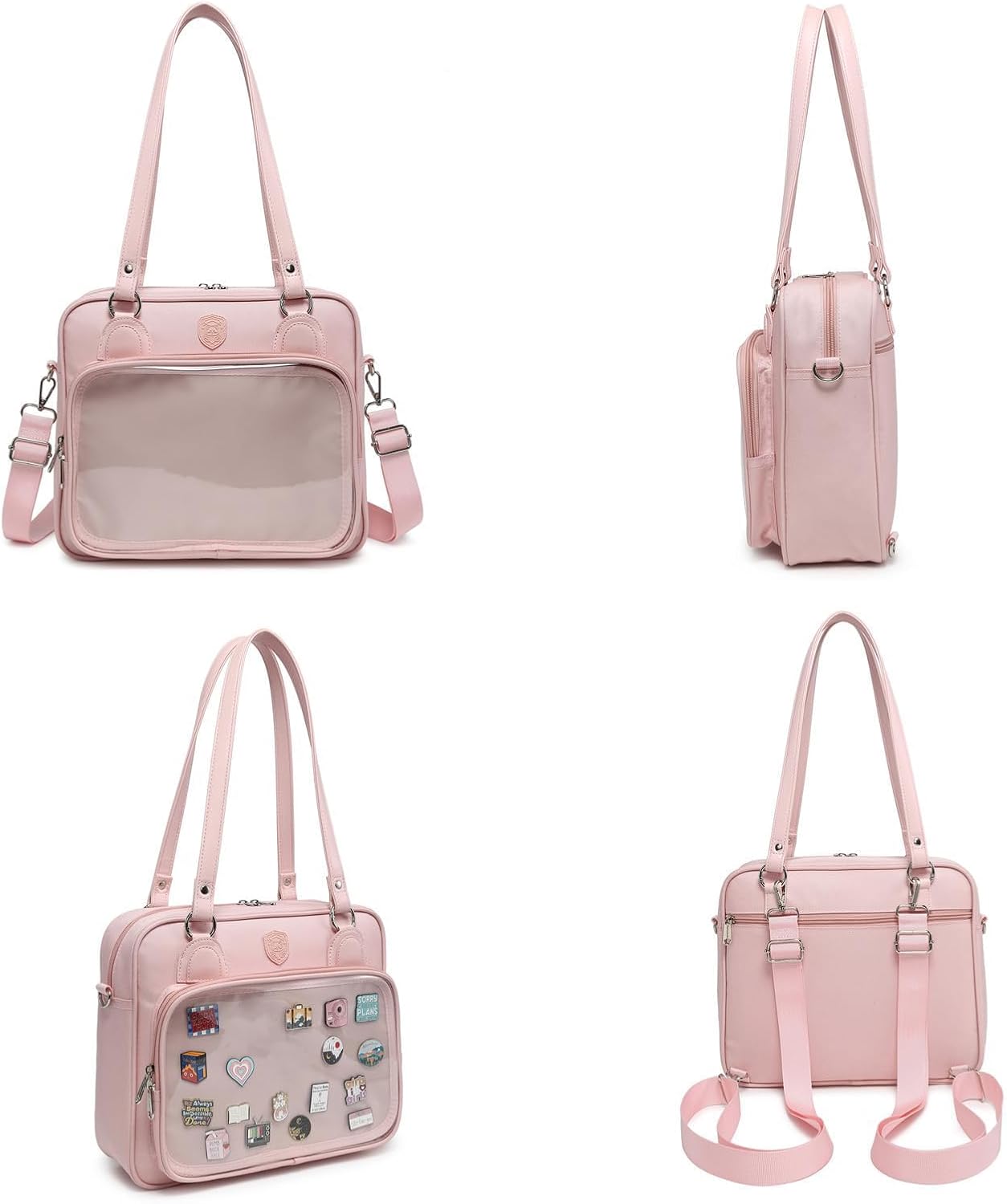 Oxford Ita Bag Crossbody Shoulder Bag Satchel Messenger Backpack Multi-Purpose Pins Display - Image 7