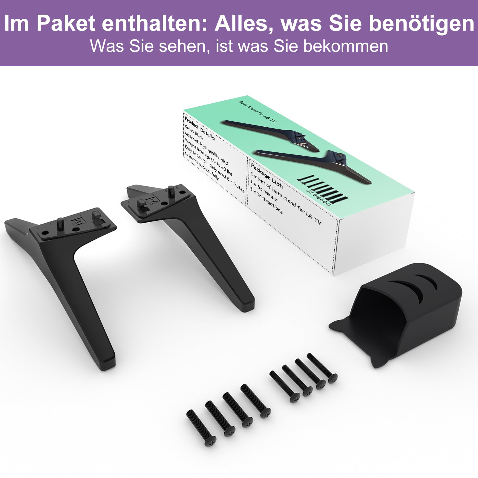 TV Standfüße für LG TV Beine, für 49 50 55 Zoll LG TV 55UJ630V 55UK6500 55UJ6540 55UM7300 55UN6900 55LJ5500UA 49UJ6300 49UK6300 49UM7300 49UN6900 50UK6300 50UK6500 50UM7300 50UN6900 mit Schrauben