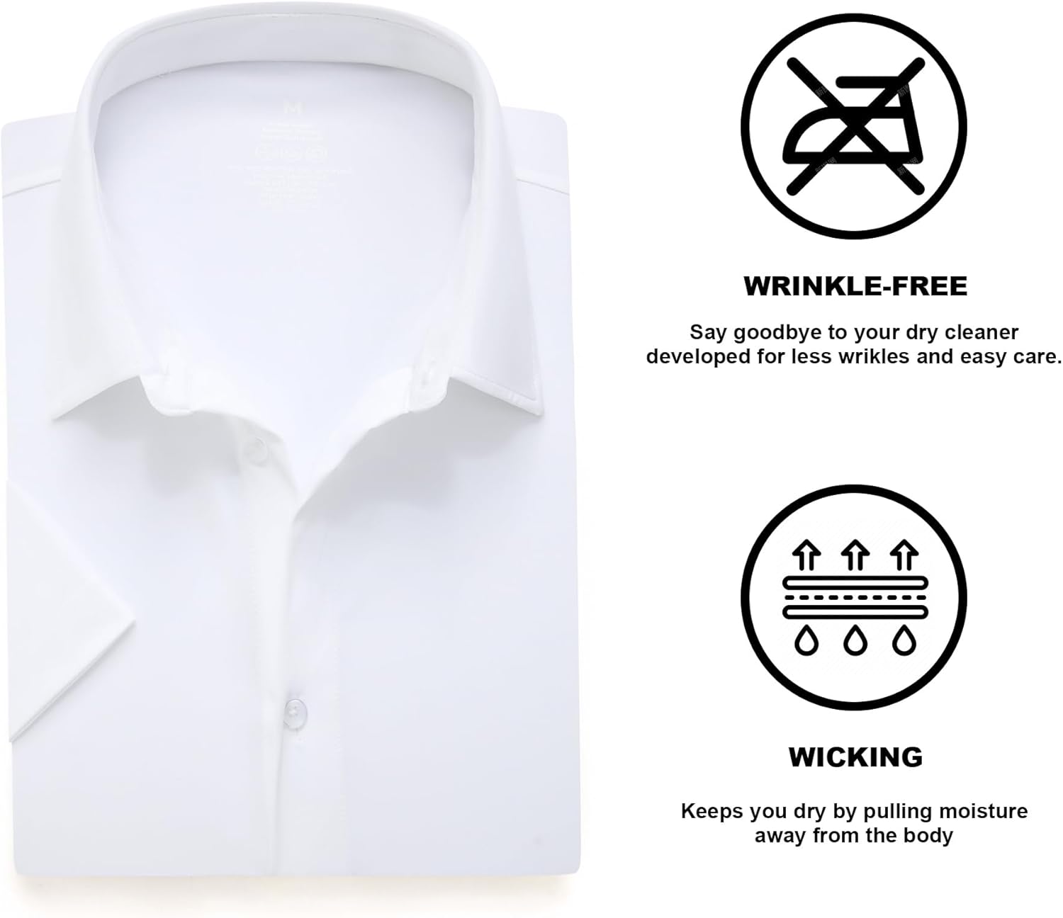 SAMERM Mens Dress Shirt Wrinkle Free Moisture Wicking 4-Way High Stretch Super Soft Casual Button Down Shirts - Image 6