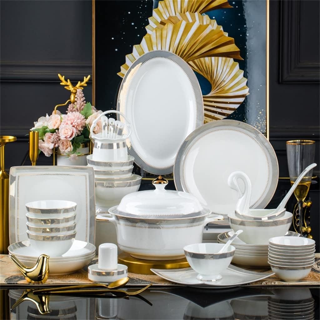 H3TF5J Zestaw zastawy stołowej, 60 sztuk porcelanowych zastawy stołowej, miski i talerzy sushi, ręcznie robione wytrzymałe zastawa stołowa, zastawa stołowa do restauracji domowych