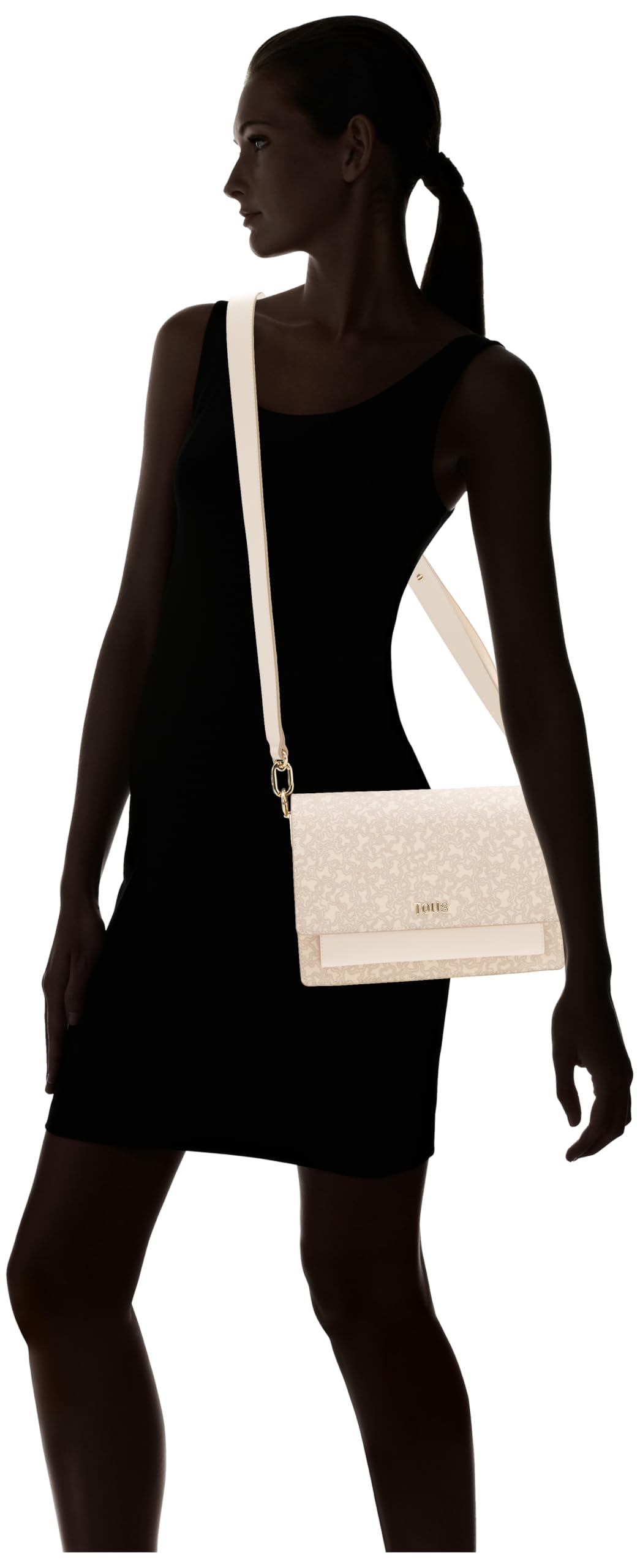 TOUS Bandolera Mediana Audree Beige, Para Mujer, Medidas 16,5 x 25 x 12,5 cm, Colección Kaos Mini Lines