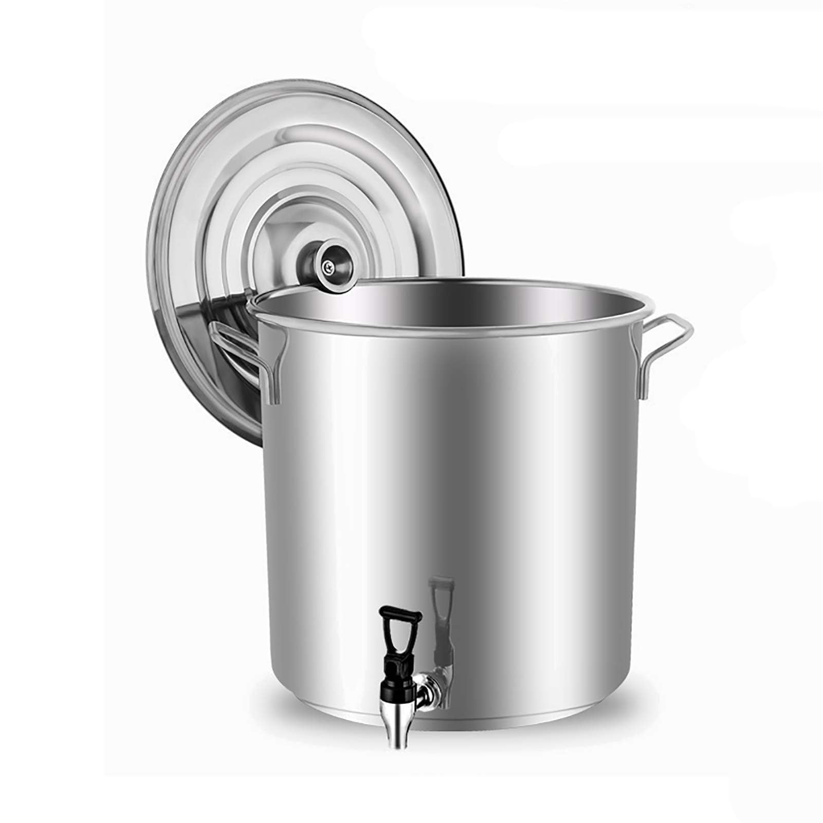 Pentola per Brodo con Rubinetto - Pentola per Brodo Grande con Coperchio, Pentola per Brodo Grande, Secchio per Zuppa in Acciaio Inossidabile Spesso 304 per Uso Alimentare