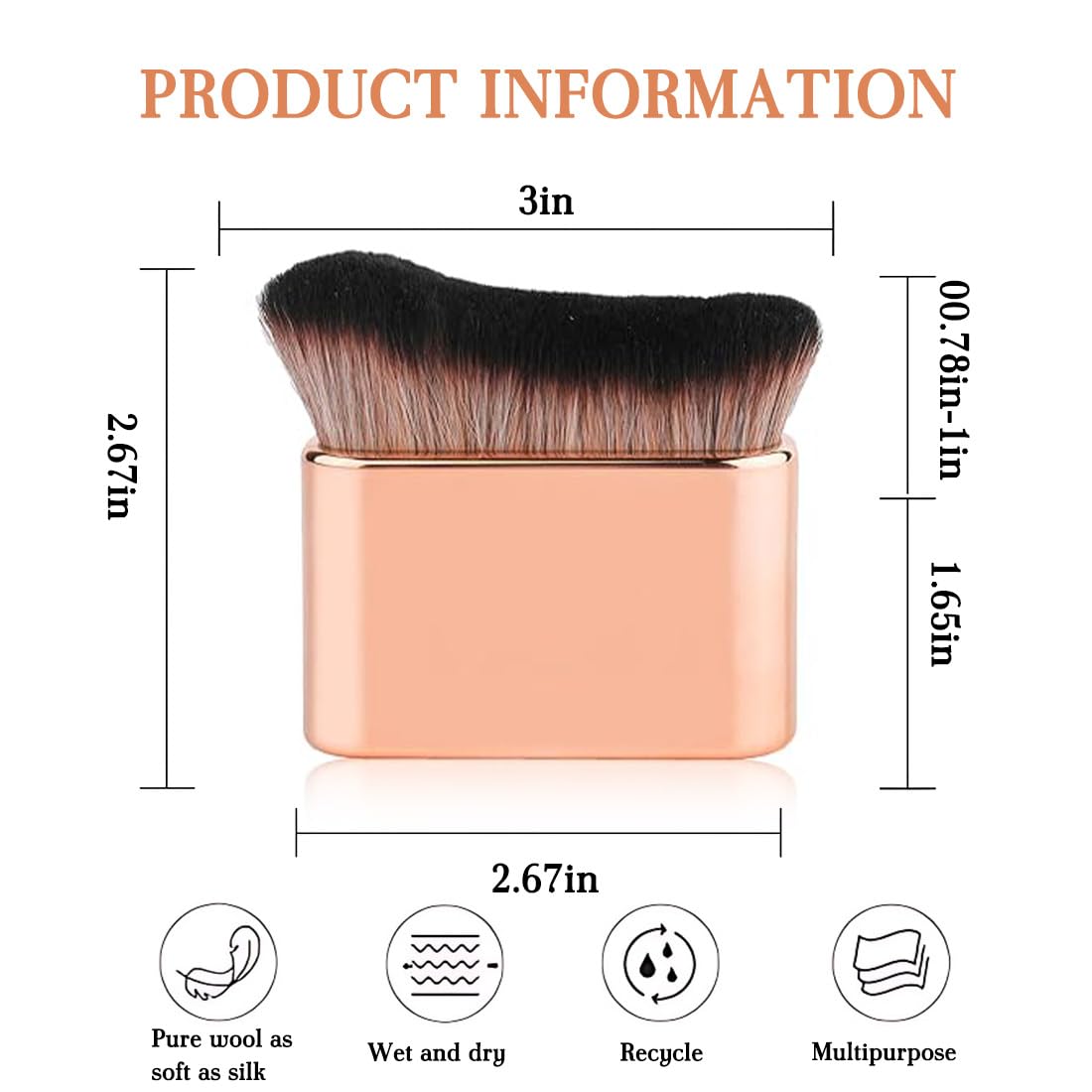 1 Pezzo Pennello per Fondotinta,Spazzola Abbronzante, Kabuki Brush,Spazzola per trucco per il Corpo, Foundation Brush per corpo e gambe Pennello Abbronzante