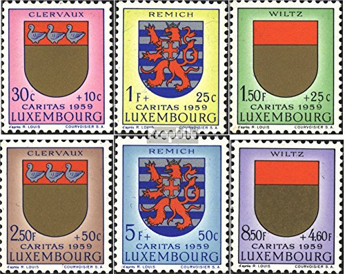 Prophila Collection Lussemburgo Michel.-No..: 612-617 (Completa Edizione) 1959 Lussemburgo Crest (Francobolli per i Collezionisti)