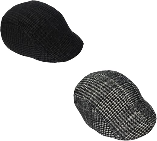 Combo of Unisex Classy &amp; Retro Style Woolen Golf Cap (Black &amp; Grey)