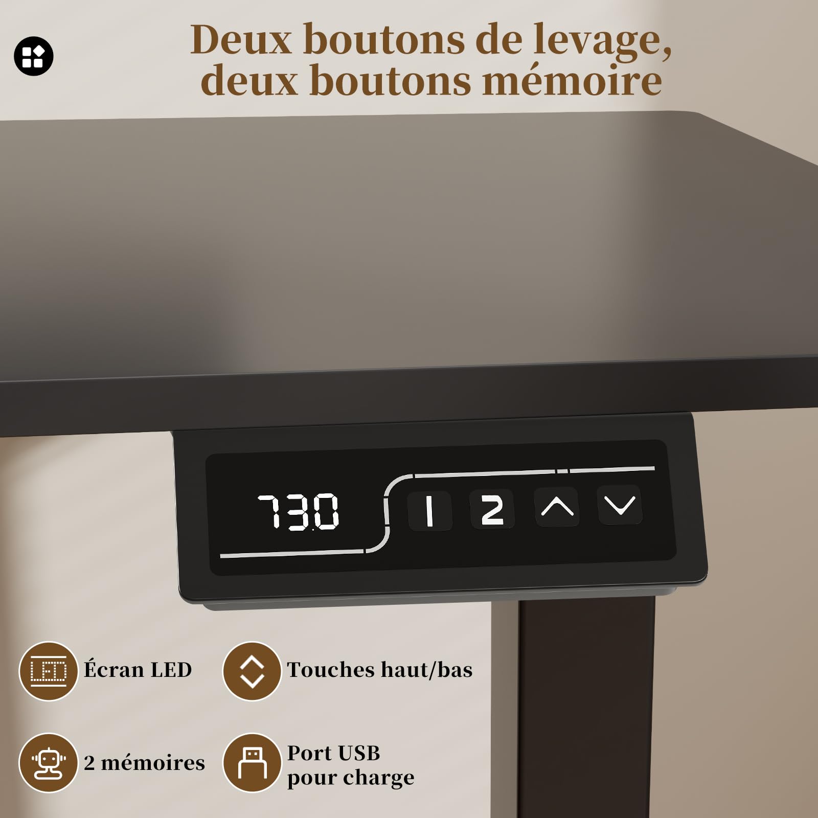 JUMMICO Cadre de Bureau Assis-Debout Électrique, Piétement de Table Réglable en Hauteur avec 2 Mémoires, Double Plateau, Pieds Ajustables, Noir