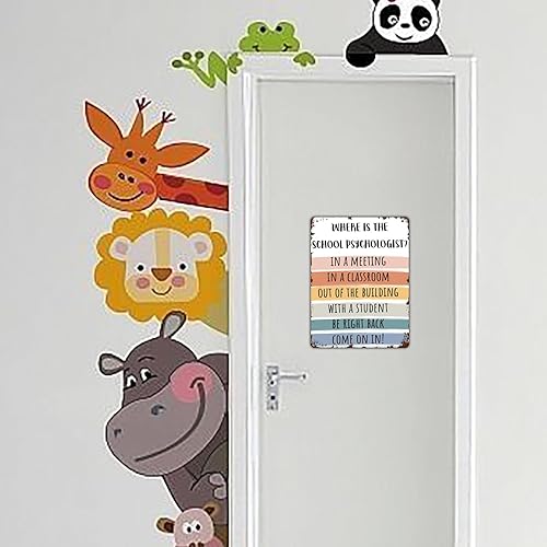 Miniatura 5 de Cartel de puerta de psicólogo escolar Where is the School Psicólogo Terapia Oficina Decoración Póster de Metal Cartel de Estaño Decoración de aula