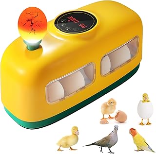 Egg Incubator, 8 Eggs Incubator with Led Candler Temperature Humidity Control and Display, Digital Incubator Educational Tool for Chicken Duck Goose Quail Bird Eggs