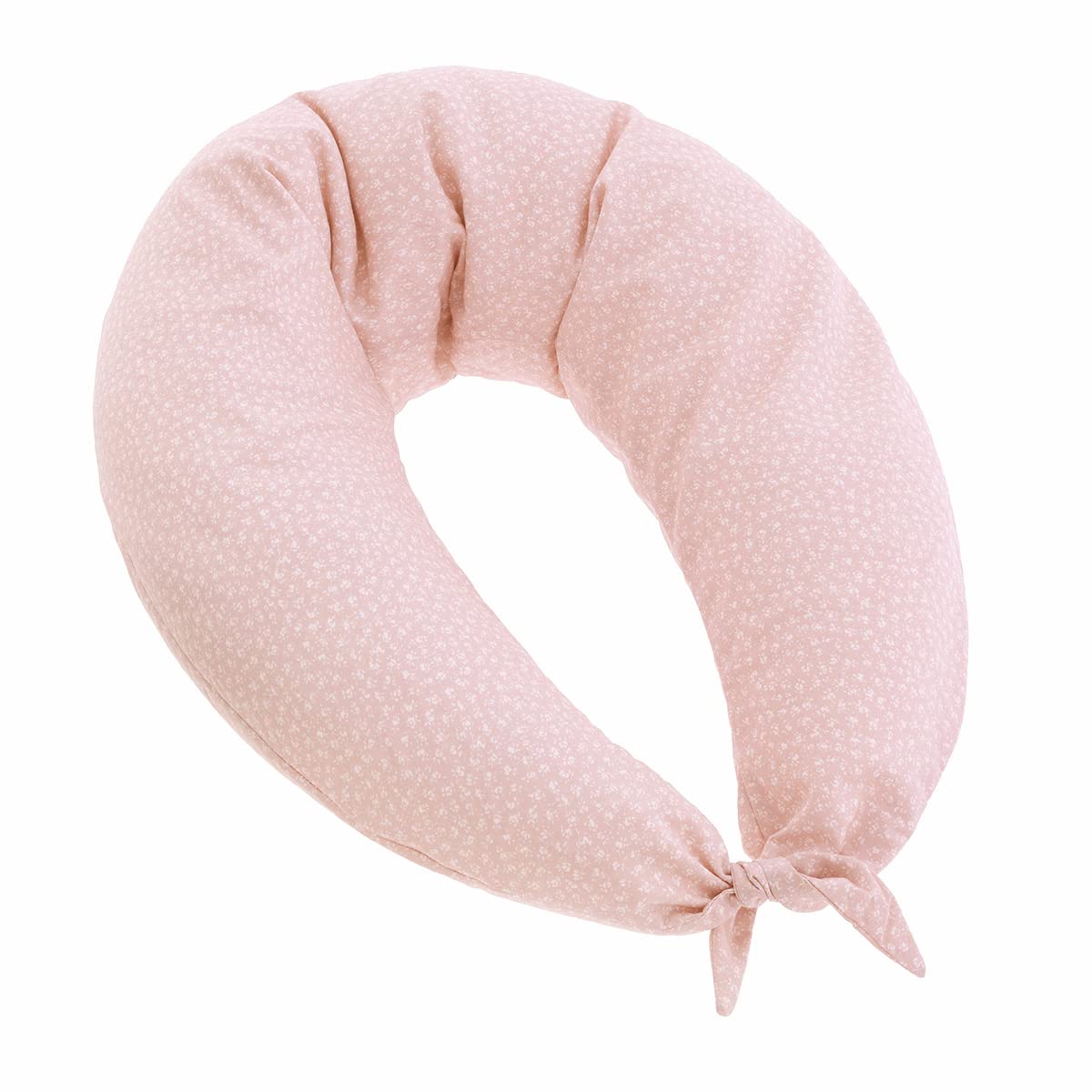 Cambrass-cojín Lactancia bebé en Forma de Media Luna-Almohada para Embarazadas-Almohada de Lactancia con Relleno de microperlas Que proporcionan un Mejor Descanso y Relax - Liberty Rosa 80x185x16 cm