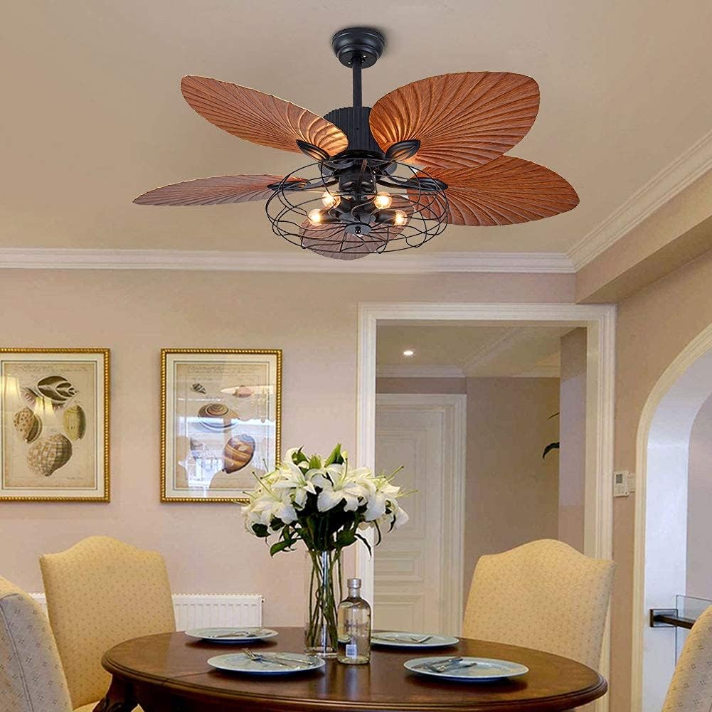 Flаѕh Sаlе Buу 1 gеt 1 52 Palm Ceiling Fan Light 3 Speed Remote Control High-End Lighting, 5 Lights Tropical 5 Blades Metal Body Antique Barn Leaf Indoor Tropical Ceiling Fan Decoration Bеѕt Dеаl Prоduсt 52 Palm Ceiling Fan Light 3 Speed Remote Control High-End Lighting, 5 Lights Tropical 5 Blades Metal Body Antique Barn Leaf Indoor Tropical Ceiling Fan Decoration