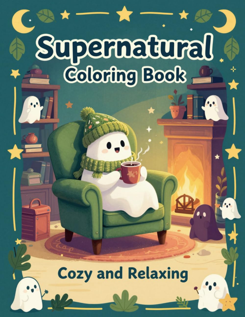 Supernatural Coloring Book: 40 Cozy and Relaxing Spooky Buddies and Their Spaces