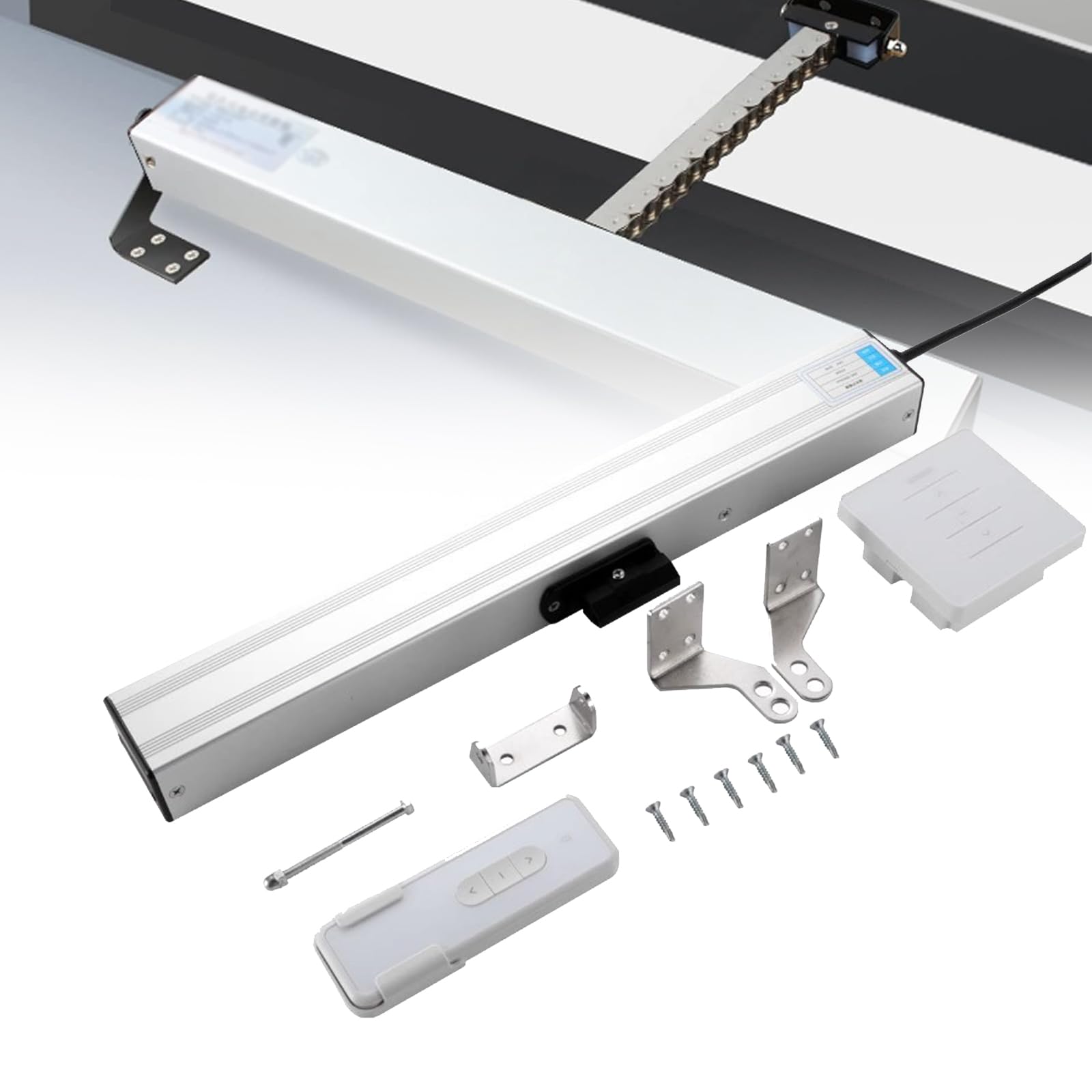 Actuador eléctrico para abrir ventanas, cadena automática con control remoto e interruptor, funcionamiento silencioso para tragaluz e invernadero, 400 mm