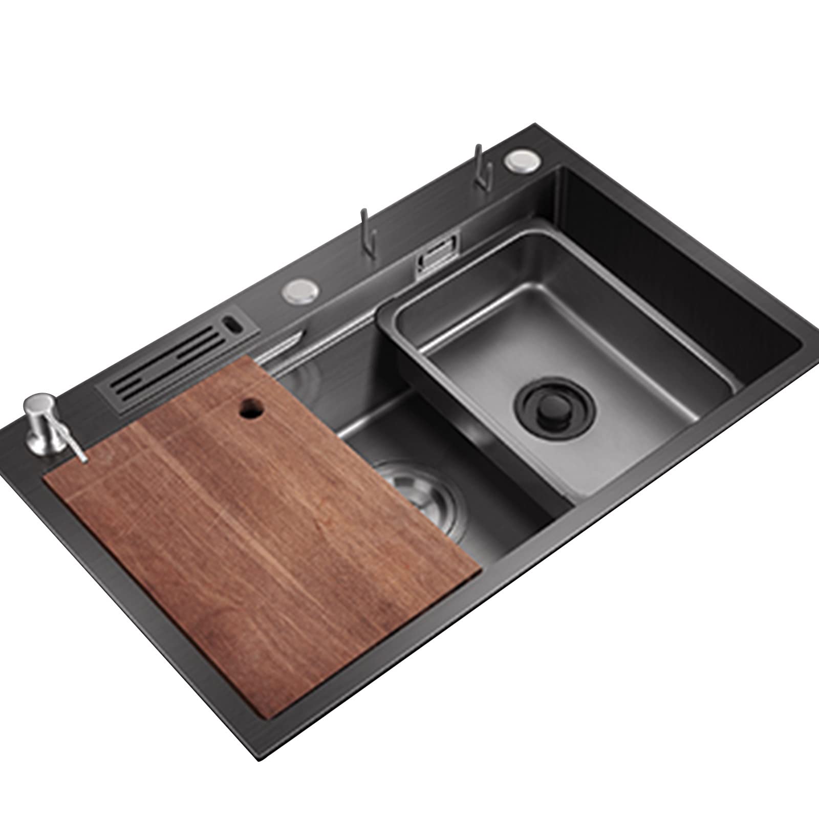 Zlthraustic Black Kitchen Single Sinks Kitchen 304-Stainless Steel Large Single Bowl
