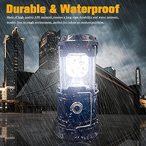 Collapsible Portable LED Camping Lantern XTAUTO Lightweight Waterproof Solar USB Rechargeable LED Flashlight Survival Kits for Indoor Outdoor Home Emergency Light Power Outages Hiking Hurricane 4-Pack by XTAUTO - Image 3